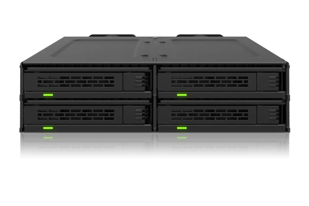 [CSE-ACC-MB324V4P-B] Icy Dock ExpressCage MB324V4P-B - 4x U.2/U.3 15mm in 5.25 - 2 SlimSAS 8i SFF-8654